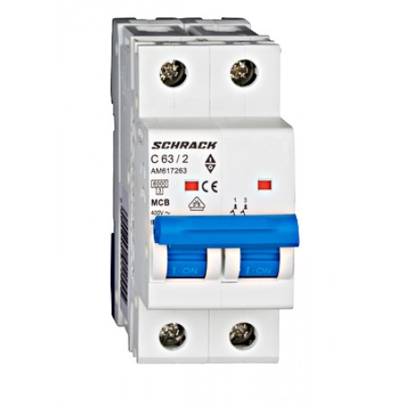 Întreruptor automat modular (MCB) AMPARO 6kA, C 63A, 2-poli